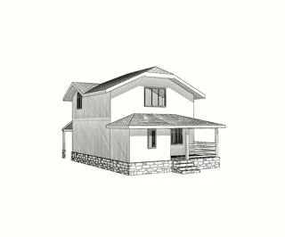Haus nach individuellem Entwurf, Dorf Kudinovo: Projektvisualisierung