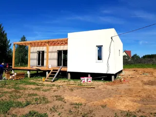 Haus nach Projekt „Mistika - E2.8“, Dorf Novoe: Fertiges Haus
