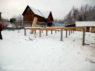 Haus nach Projekt „Mistika - S2.5“, Dorf Astashevo: Fundament und Grundrahmen
