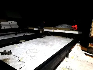Haus nach Projekt „Nesabudka“, Gartengemeinschaft SNT „Rus“: Fundament und Grundrahmen
