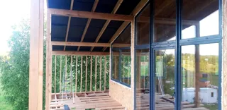 Haus 84 m² nach individuellem Projekt, KP „Pojma Rusy“: Terrasse und Eingangsbereich