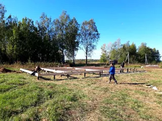 Haus nach Projekt „Grafit“, Siedlung Lyubashino: Fundament und Grundrahmen