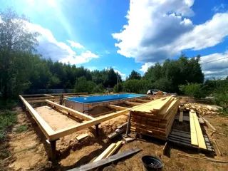 Haus 228 m² nach individuellem Projekt, Dorf Lunevo: Fundament und Grundrahmen