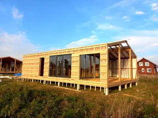 “Barnhouse 76.1” projeli ev, Strelnikovo köyü: pencereler ve kapılar