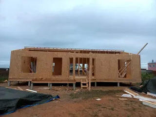 Haus 143 m², Projekt „Wuokatti“, Gebiet Kostroma: Wandmontage