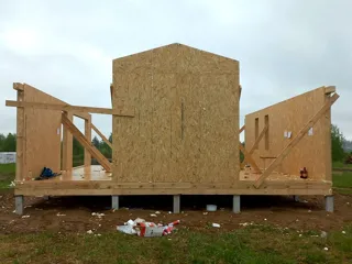 Haus 86,6 m² nach individuellem Projekt, Dorf Laptevo: Wandmontage