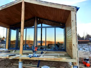Haus 54 m², individuelles Projekt, Dorf Leonovo: Fenster und Türen