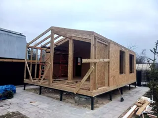 House based on the “Barnhouse 39” design, SNT “Gorkovskoye Boloto”: wall assembly
