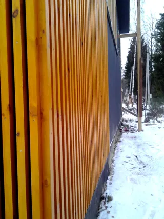 Garage nach Projekt „Garage“, Gebiet Kostroma: Fassadenverkleidung