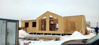 House based on the “Arizona mini” design, Belyanitsy village: wall assembly