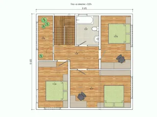 Haus nach individuellem Entwurf, Dorf Greshnevo: Grundriss des Projekts