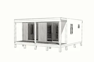 Haus 38 m², individuelles Projekt, SNT „Schtschit“: Projektvisualisierung