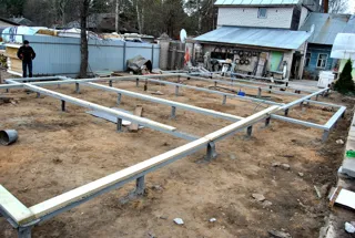 Haus nach Projekt „Minihotel“, Ivanovo: Fundament und Grundrahmen