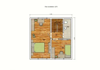 House based on the “Avdeevo” design, Molodtsovo settlement: design floor plan