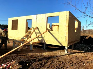 House based on the “Style 44.2.8” design, Lipovitsy village: wall assembly