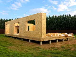 Haus nach Projekt „HiTech 91“, Dorf Zabore: Wandmontage