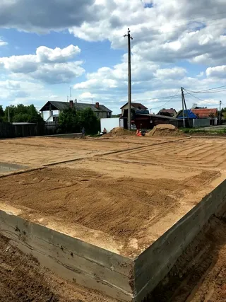 Haus 224 m² nach individuellem Projekt, Dorf Borovikovo: Fundament und Grundrahmen