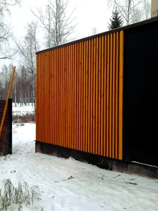 Garage nach Projekt „Garage“, Gebiet Kostroma: Fassadenverkleidung