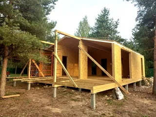 Datscha nach Projekt „Barnhouse 76.1“, Gebiet Wladimir: Wandmontage