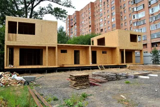 Haus nach Projekt „Pegas-2“, Gebiet Moskau: Wandmontage