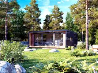 Haus 54 m², Projekt „N4O-54“, Dorf Lezhnevo: Projektvisualisierung