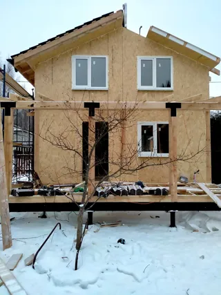 Dacha house, “Small country house” design, Karacharovo village: wall assembly