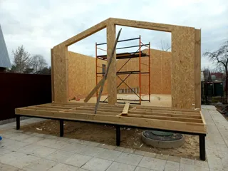 House based on the “Barnhouse 39” design, SNT “Gorkovskoye Boloto”: wall assembly