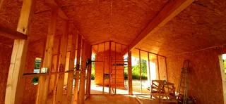 Haus 100 m², Projekt „Barnhouse 76.1“, Dorf Smirnovo: Wandmontage