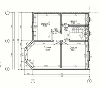 Haus nach individuellem Entwurf, Elektrougli: Grundriss des Projekts