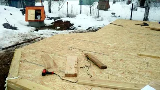 Haus nach Projekt „Ewropa“, Gartengemeinschaft SNT „Weteran-5“: Fundament und Grundrahmen
