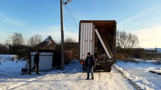 House, “Slavyanskiy Skit” design, Kadnikovo village: house kit delivery