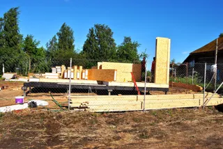 Haus nach Projekt „Lord“, Gebiet Iwanowo: Wandmontage