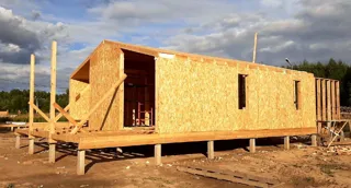 Haus 100 m², Projekt „Barnhouse 76.1“, Dorf Smirnovo: Wandmontage