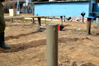House based on the “Zefir” design, Fedchikha village: foundation and sill strapping