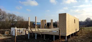 Haus 104 m² nach individuellem Projekt, Dorf Kornevo: Wandmontage