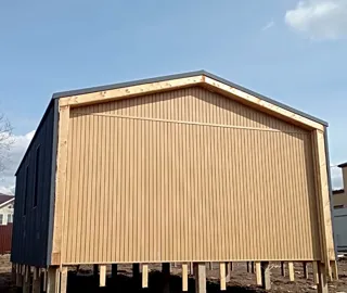 Haus 54 m² nach Projekt „Barnhouse 39“, Gebiet Moskau: Fassadenverkleidung