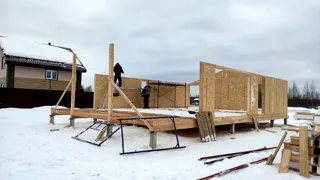 House based on the “Chalet-100 2150” design, Ivanovo Region: wall assembly