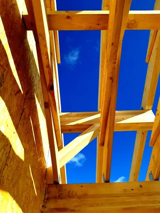 House, “Half-timbered 98” design, Borisovo village: roofing