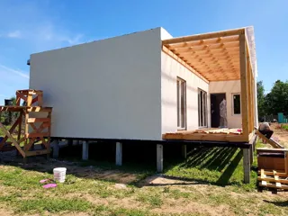 Haus nach Projekt „Mistika - E2.8“, Dorf Novoe: Fertiges Haus