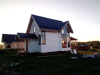 Haus nach Projekt „Garmonija 122.89“, Dorf Shirino: Fertiges Haus