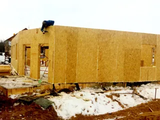 Bathhouse, “Office space 161.13” design, Suzdal: wall assembly