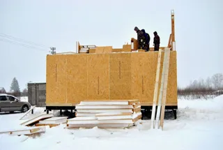 Haus nach Projekt „Sefir“, Dorf Kadnikovo: Wandmontage
