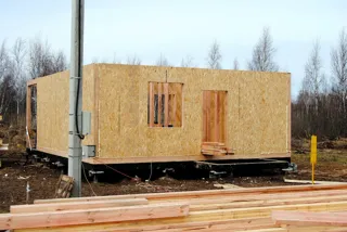 Haus nach Projekt „Metschta VB“, Dorf Ivantsevo: Wandmontage