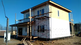 Garage nach Projekt „Slawjanka mini + Garage“, Dorf Nazarovo: Fassadenverkleidung
