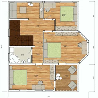 Haus nach Projekt „Bayern 193.54“, Pereslavl-Zalesskiy: Projektvisualisierung