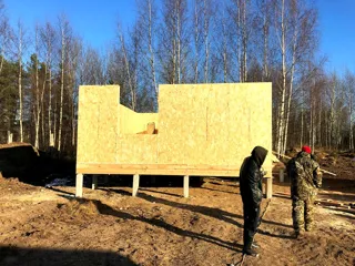 House based on the “Style 44.2.8” design, Lipovitsy village: wall assembly