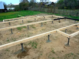 Haus nach Projekt „Korsika“, Gebiet Iwanowo: Fundament und Grundrahmen