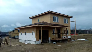 Garage nach Projekt „Slawjanka mini + Garage“, Dorf Nazarovo: Fassadenverkleidung
