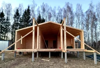 Haus nach Projekt „Barnhouse 110“, Dorf Syanovo-2: Wandmontage