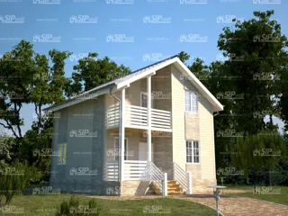 Haus nach Projekt „Majak“, Dorf Verkhnee Myachkovo: Projektvisualisierung